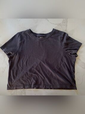 Madewell -Softfade Cotton Boxy-Crop Tee charcoal - medium